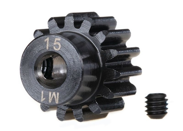 TRX6487R MOTORRITZEL 15Z STAHL GEHÄRTET FÜR 5MM WELLE (MODUL 1)